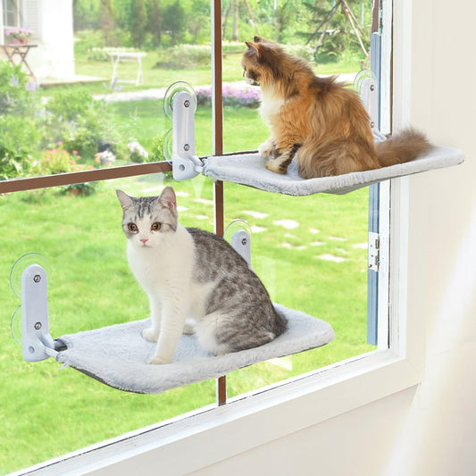 2-Pack Foldable Cat Window Perch – No Drill, Strong Suction Cups