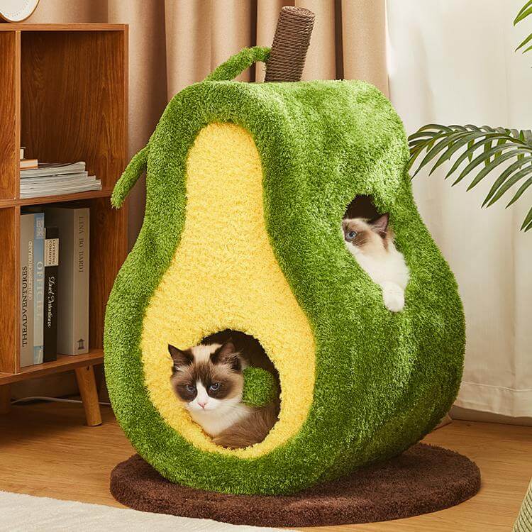 Avocado Cat Tree — Scratching Post and Cozy Bed Hideaway