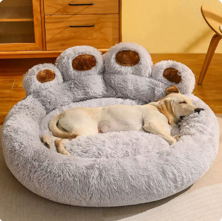 Luxury Plush Calming Dog Bed & Cat Nest – Anti-Anxiety Donut Cuddler for Medium & Large Dogs, Winter Warm & All-Season Round Pet Bed