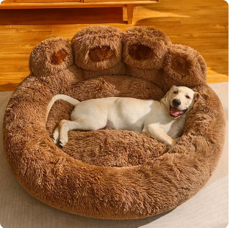 Luxury Plush Calming Dog Bed & Cat Nest – Anti-Anxiety Donut Cuddler for Medium & Large Dogs, Winter Warm & All-Season Round Pet Bed